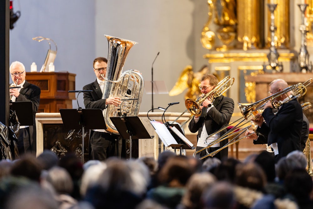 Opera Brass , das Blechbläser-Ensemble des Bayerischen Staatsorchesters, tritt im Bergson, aber auch in St. Michael auf.