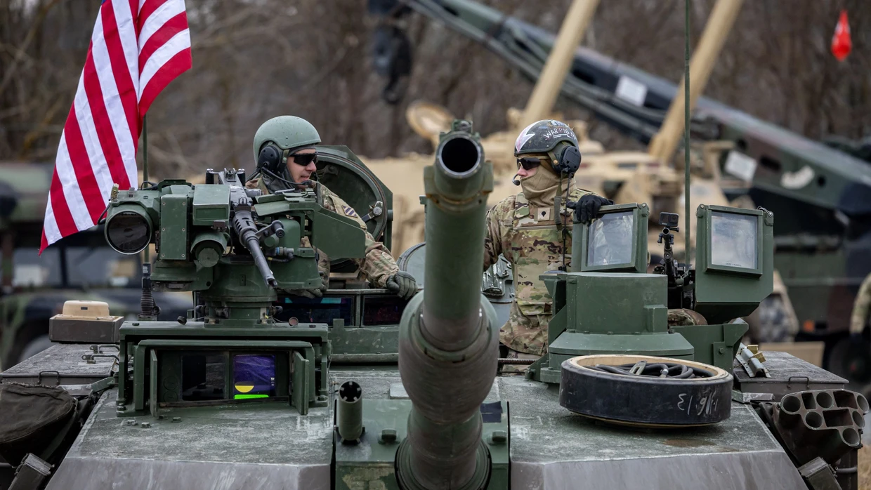 Amerikanische Soldaten im Februar auf einer Militärübung in Grafenwöhr in der Oberpfalz