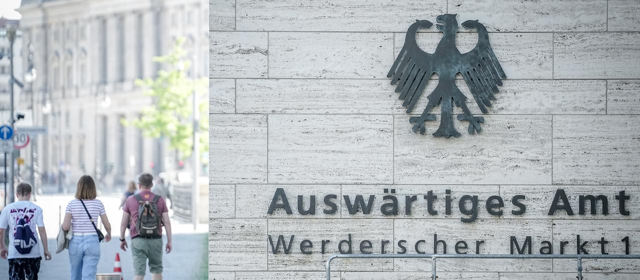 "Auswärtiges Amt" steht am Eingang zum Ministerium. | picture alliance/dpa "Auswärtiges Amt" steht am Eingang zum Ministerium.