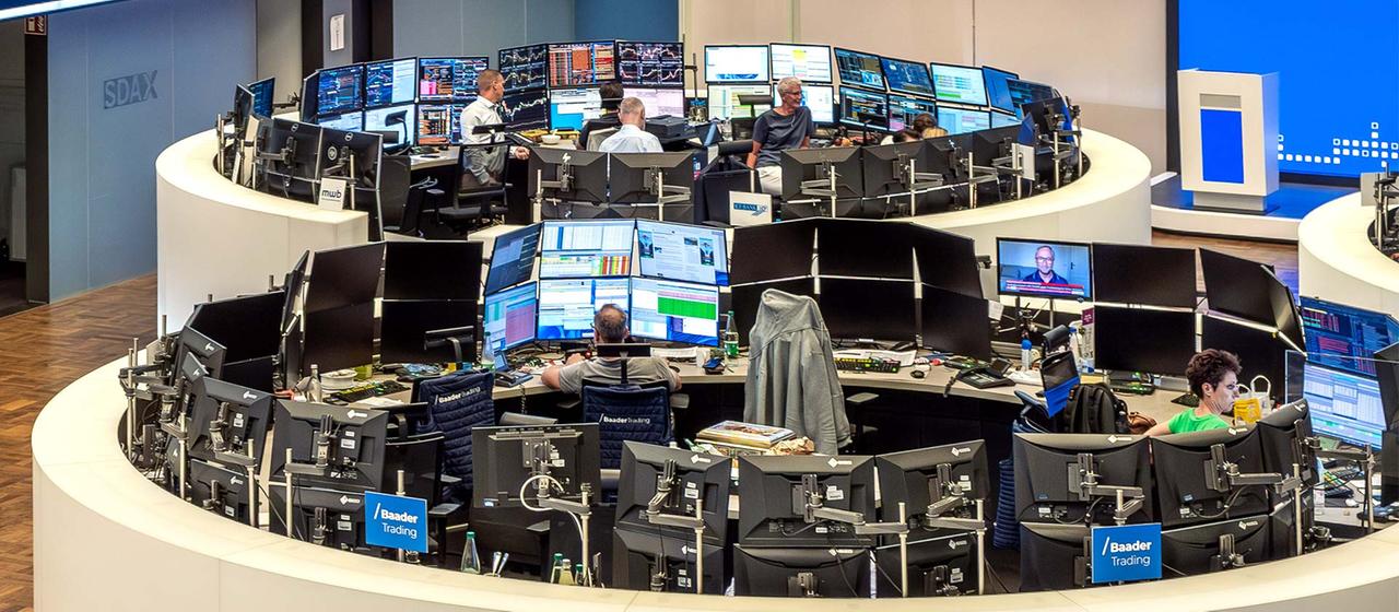Börsenhändler an der Frankfurter Börse.