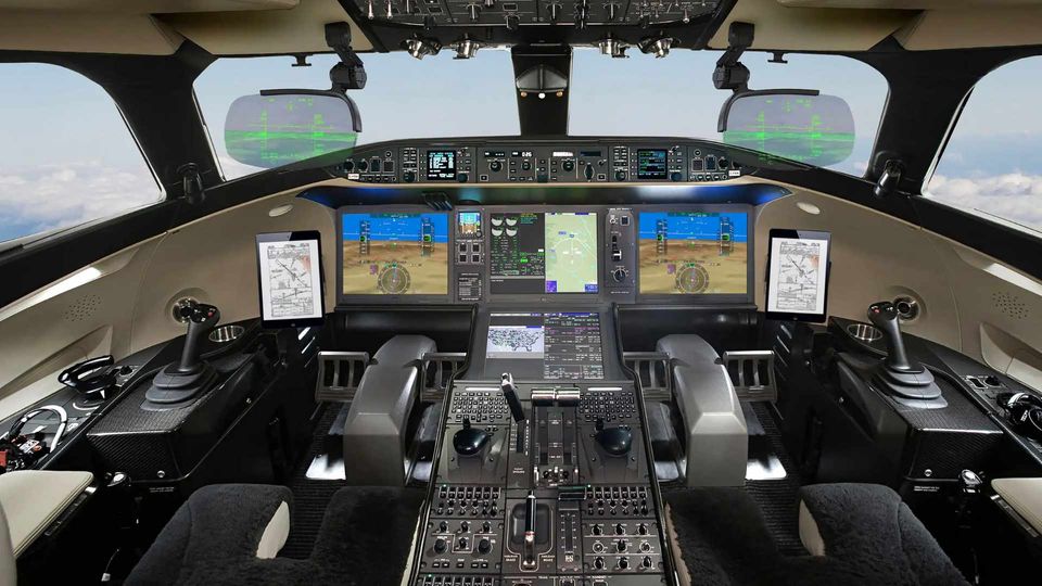 Das Cockpit einer Bombardier Global 8000 Das Cockpit einer Bombardier Global 8000
