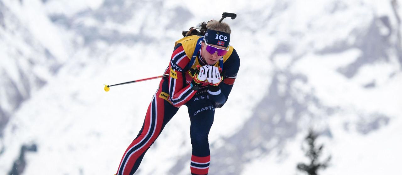Johan-Olav Botn beim Weltcup in Le Grand-Bornand in Aktion. | AFP/OLIVIER CHASSIGNOLE Johan-Olav Botn beim Weltcup in Le Grand-Bornand in Aktion.