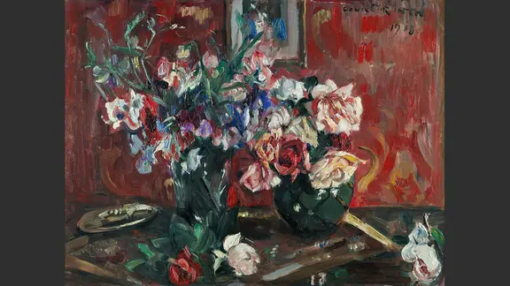 Um dieses Stillleben des Malers Lovis Corinth geht es im Raubkunst-Fall von Hannover. | Lovis Corinth, Public domain, via Wikimedia Commons Das Gemälde "Bunte Wicken und Rosen, Erbsenblüten" von Lovis Corinth