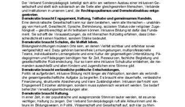 Fachgruppe Förderschule des BLLV unterstützt Chemnitzer Deklaration