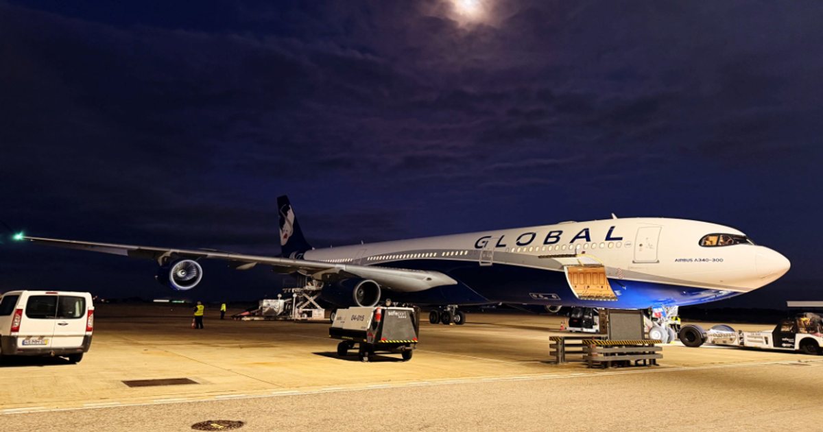 Airbus A380 seit langer Zeit am Boden - Global Airlines präsentiert Airbus A340