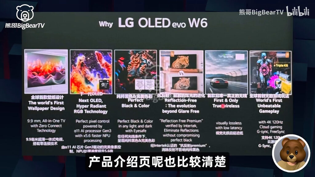 Highlight-Features des LG W6 Wallpaper OLED TV aus der LG Präsentation
