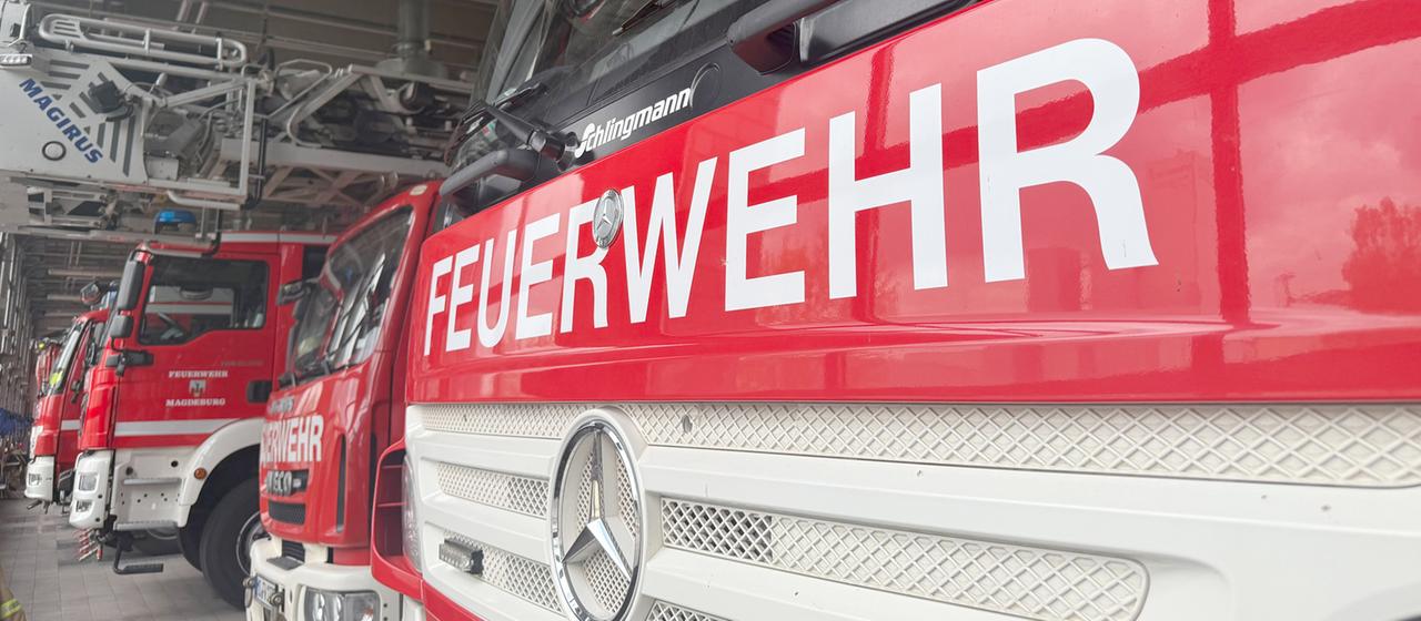 Einsatzwagen der Feuerwehr stehen in einer Halle. | dpa Einsatzwagen der Feuerwehr stehen in einer Halle.