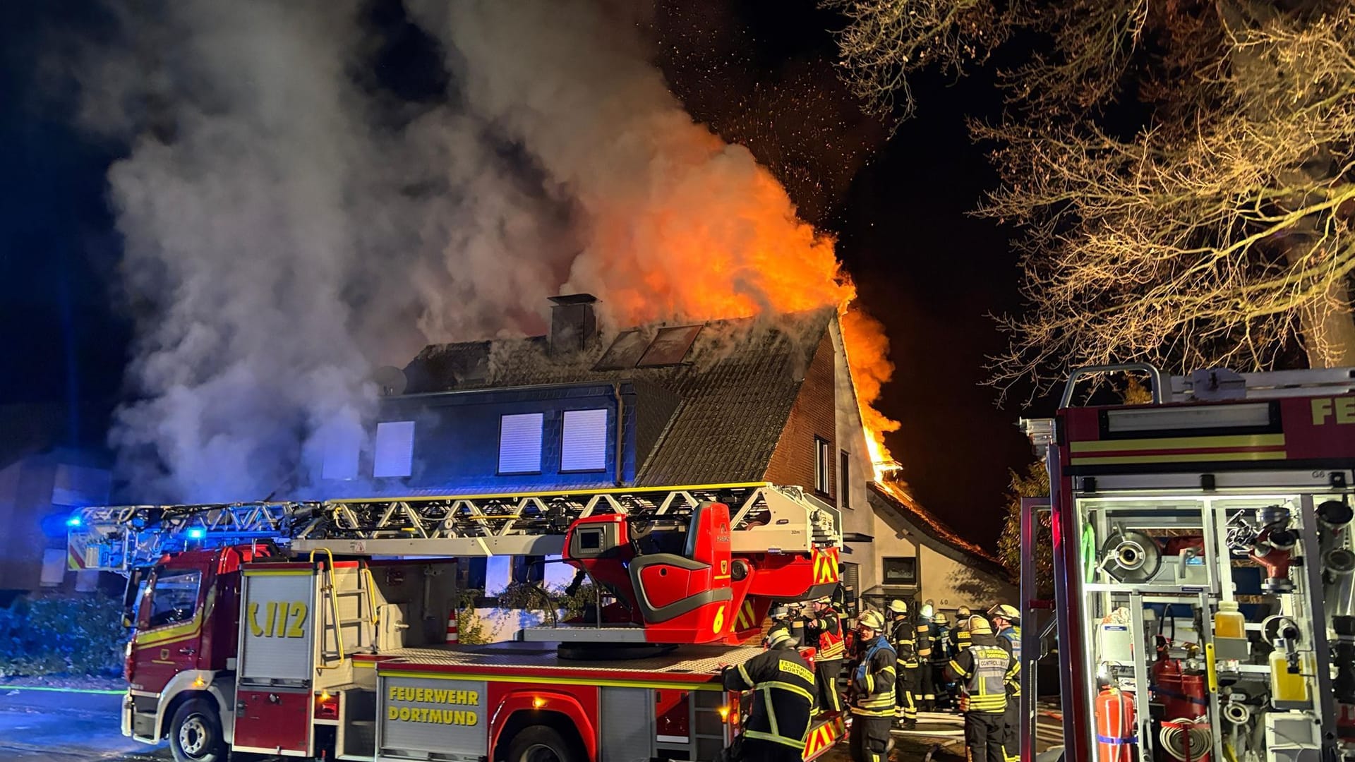 Wohnhaus in Vollbrand