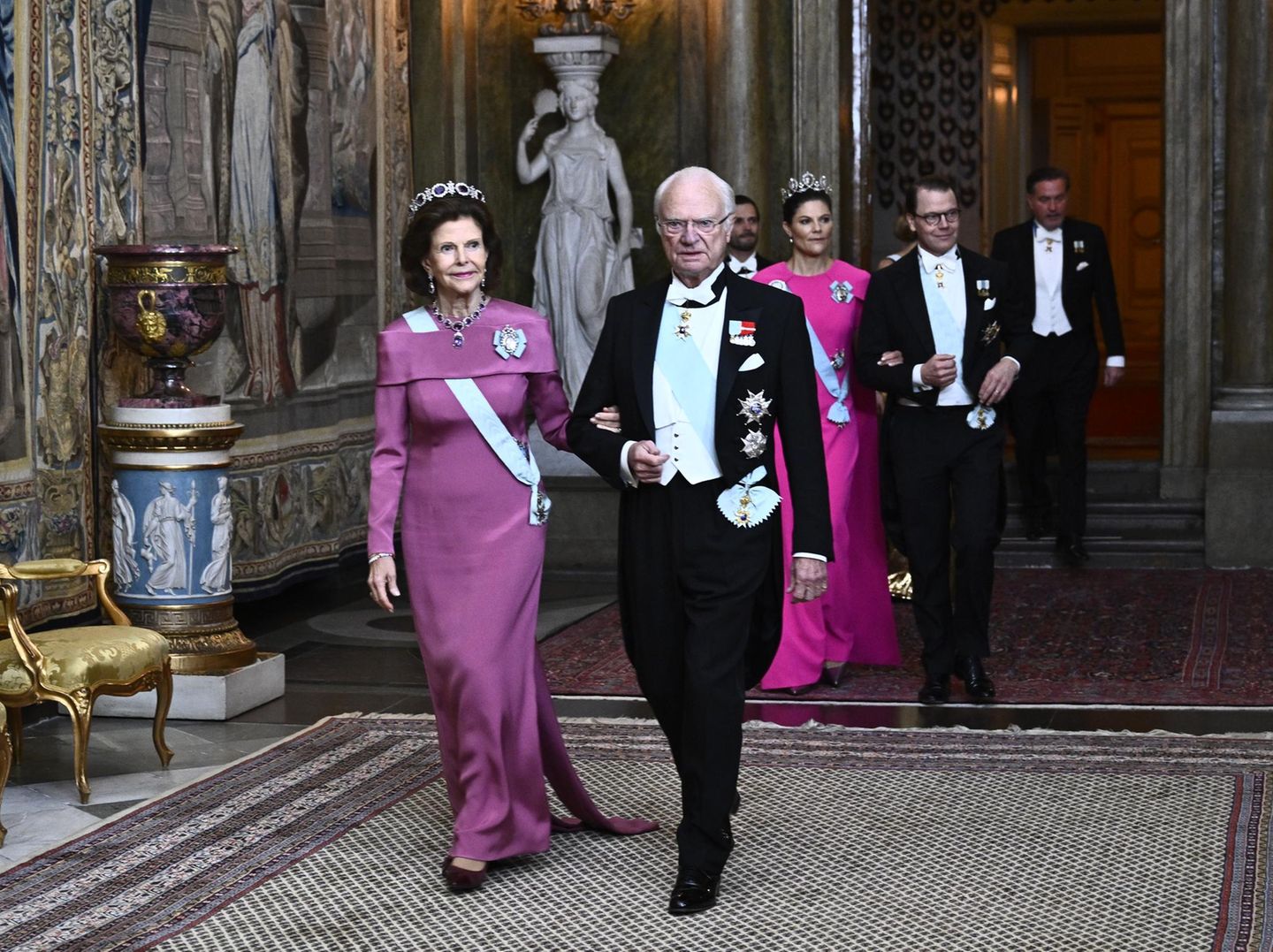 Königsdinner in Stockholm: Königin Silvia, König Carl Gustaf