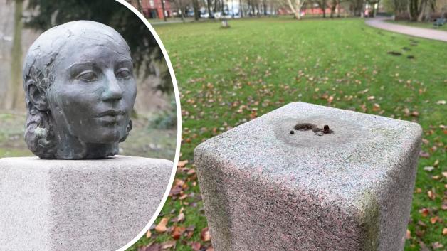 Auch von der Skulptur „Kopf“ (Klaus Kütemeier) fehlt jede Spur. 