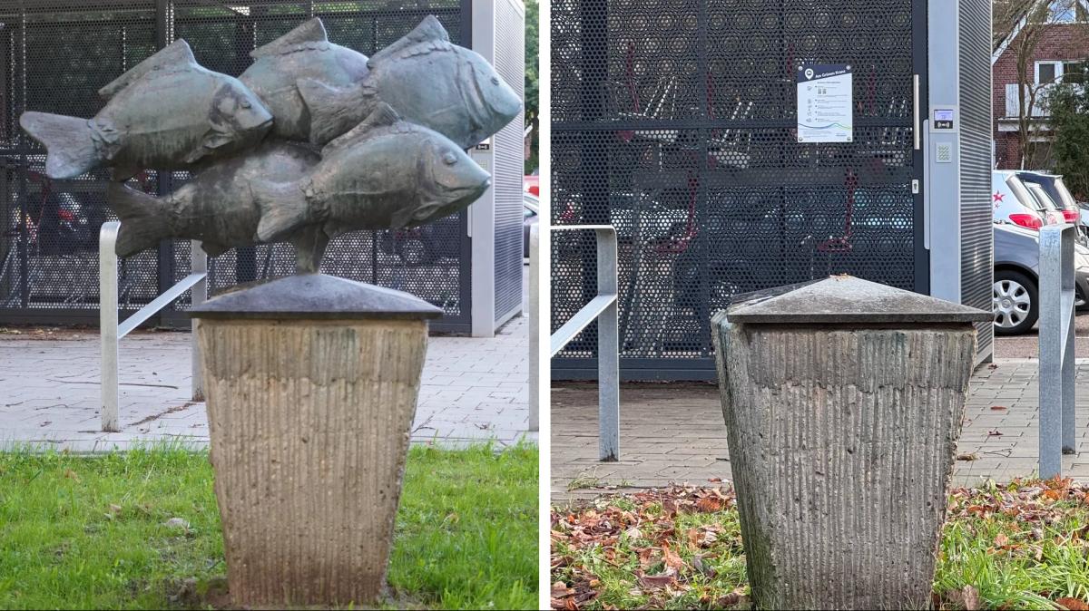 Fische, Kopf, Torso: Bronze-Skulpturen in Rendsburg gestohlen