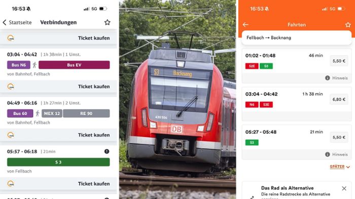 S-Bahn Stuttgart: Gesperrte S-Bahn: App sorgt für Holperstart