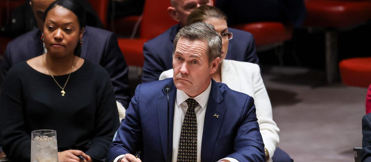 Der US-amerikanische UN-Botschafter Mike Waltz im Sicherheitsrat.