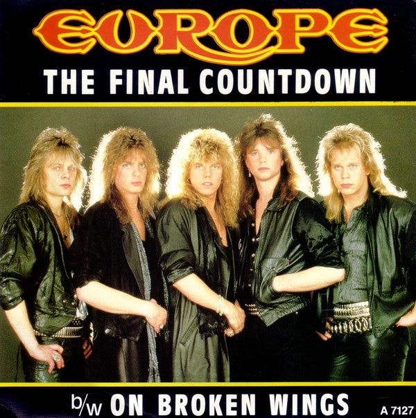 Eine der vielen Single-Editionen von <i>The Final Countdown</i> von 1986. Outfit und Frisuren sind, nun ja, zeitgemäß.