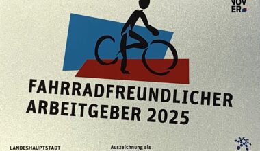 Gemeinde Wedemark als „Fahrradfreundlicher Arbeitgeber 2025“ ausgezeichnet