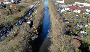 An der Wertach in Augsburg stehen Sicherungsmaßnahmen an