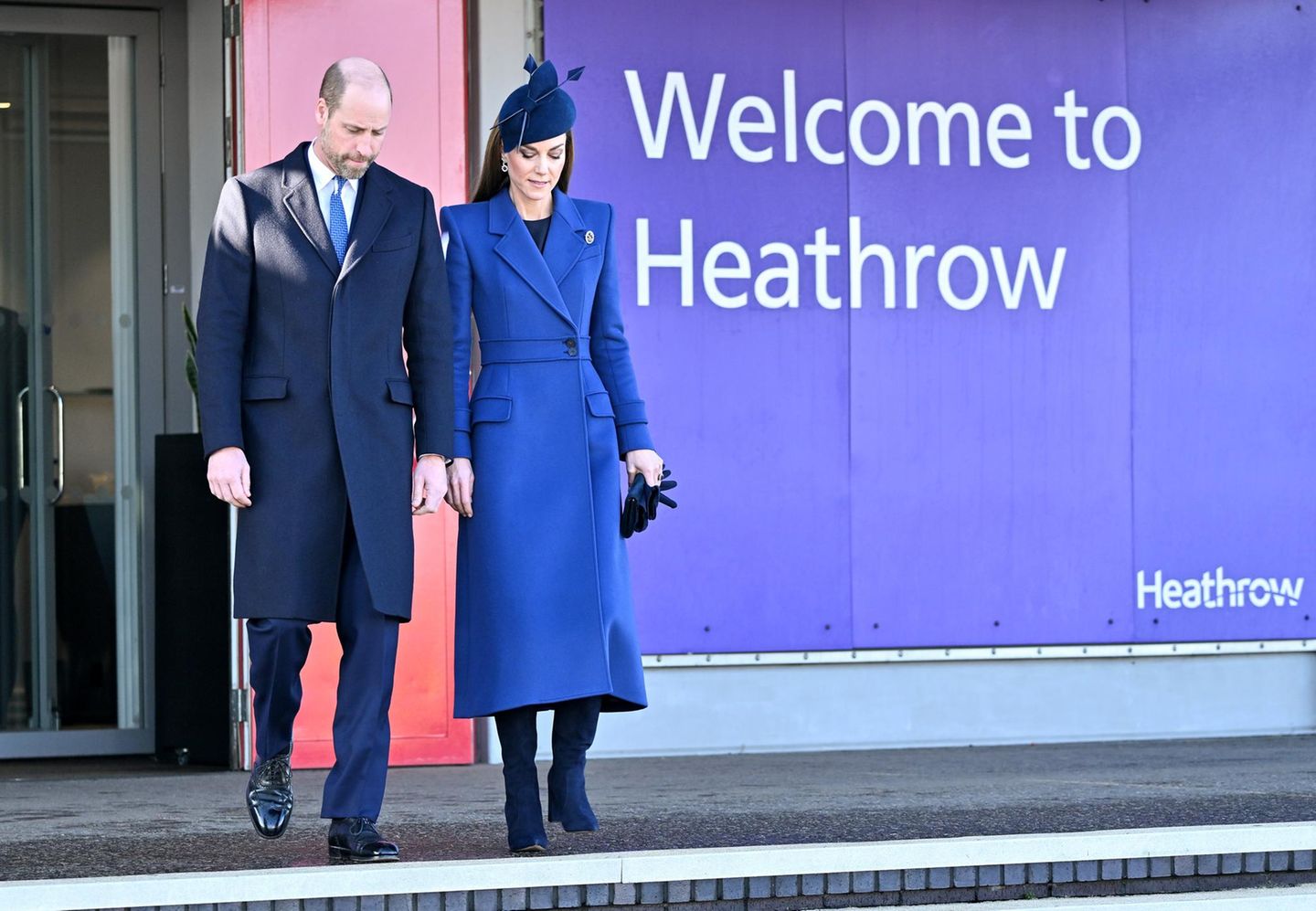 3. Dezember 2025 Prinz William und Catherine, Princess of Wales, machen sich auf dem Flughafen von Heathrow auf den Weg, um Bundespräsident Frank-Walter Steinmeier und seine Ehefrau Elke Büdenbender in Empfang zu nehmen.