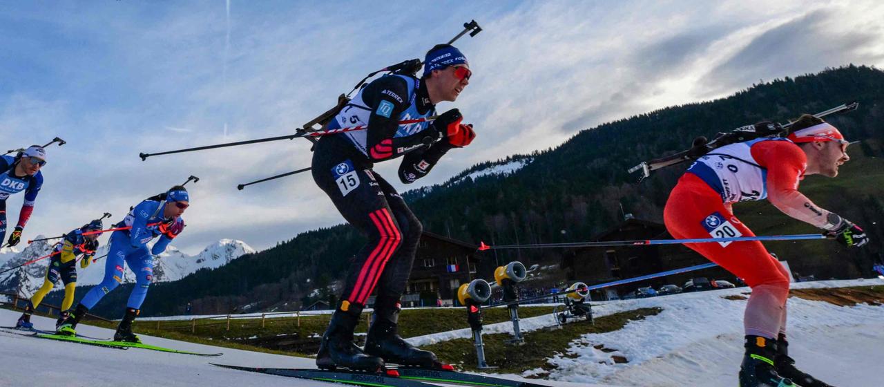 Biathlet Justus Strelow in Le Grand-Bornand in Aktion | AFP/OLIVIER CHASSIGNOLE Biathlet Justus Strelow in Le Grand-Bornand in Aktion