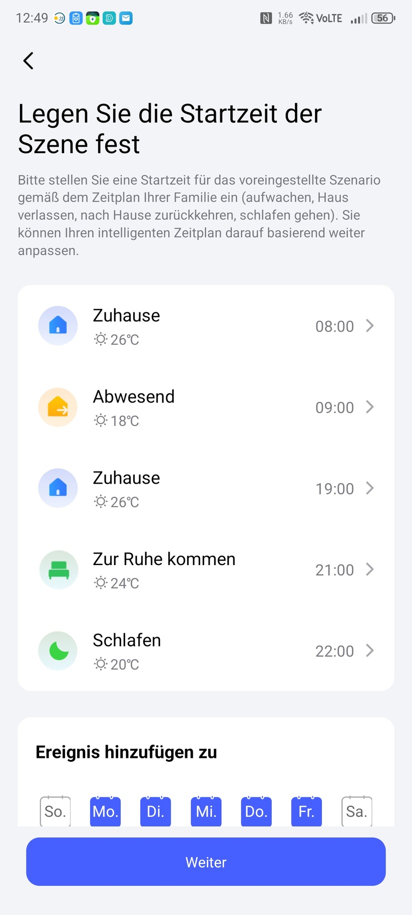 Aqara W600: Zeitpläne