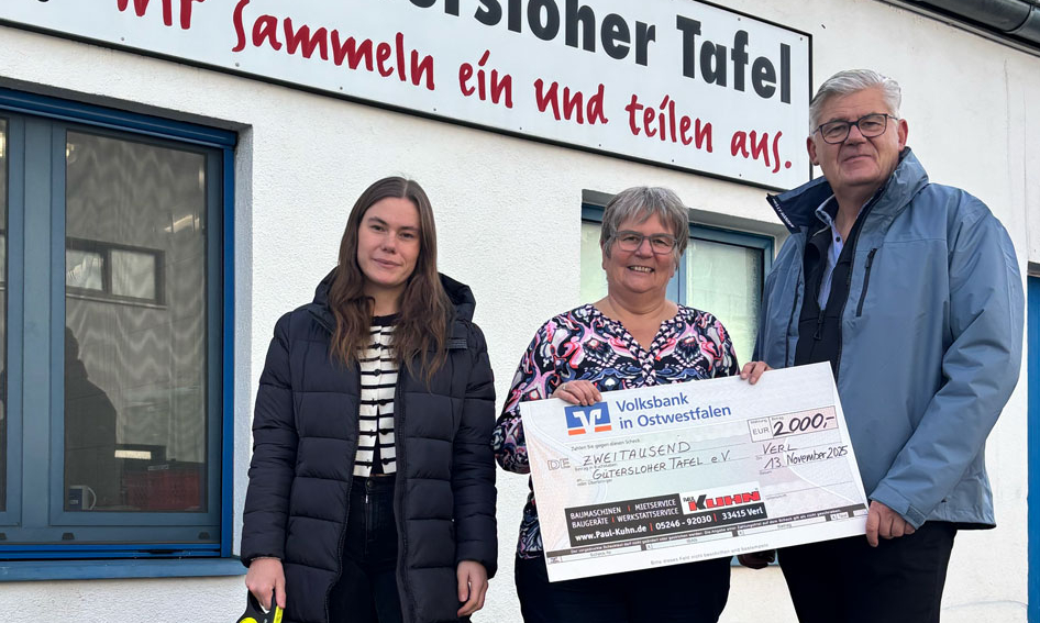 Verler Unternehmen spendet 10.000 Euro an die Tafeln