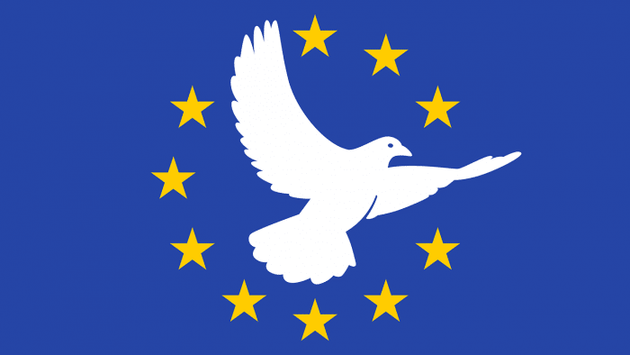 Friedenstaube in EU-Flagge