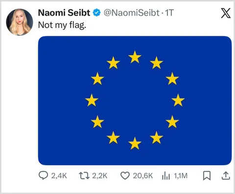 Anti-EU Tweet von Naomi Seibt auf X