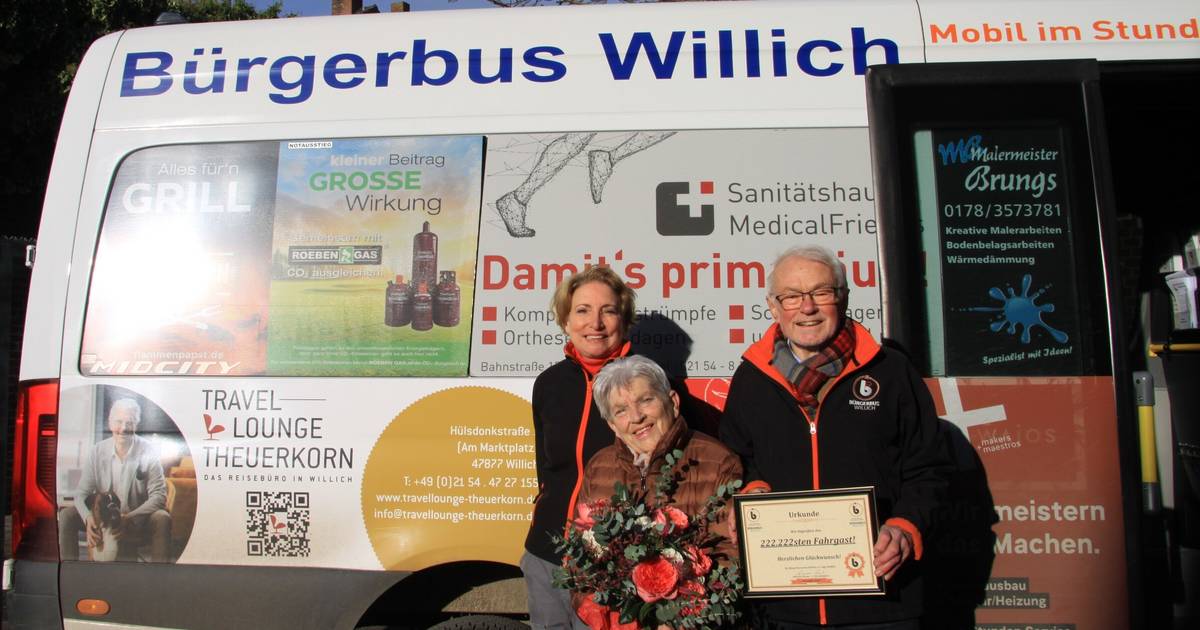 Willich: Bürgerbusverein überrascht 222.222. Fahrgast