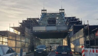 Bis Januar wird das Blaue Wunder verhüllt