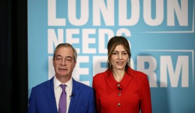 Reform-UK-Chef Nigel Farage mit Bürgermeisterkandidatin Cunningham