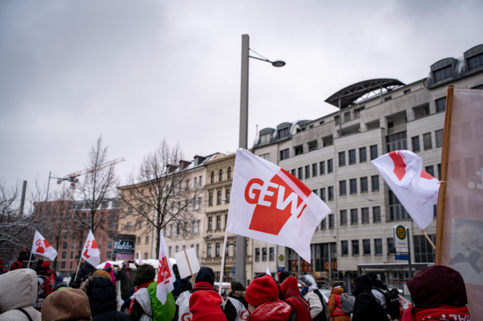 GEW-Warnstreik in Leipzig (Archivbild). Foto: Ferdinand Uhl