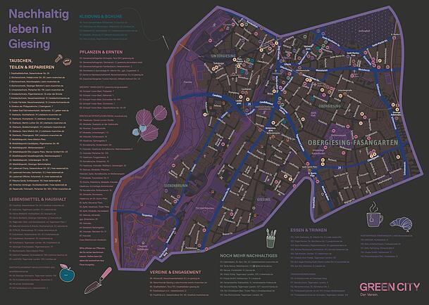 Die Nachhaltigkeitskarte von Giesing.