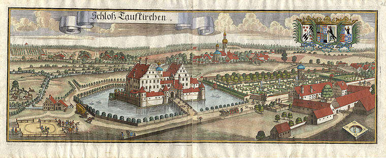 Auf der historischen Aufnahme ist das Schloss um das Jahr 1700 zu sehen. Auf der historischen Aufnahme ist das Schloss um das Jahr 1700 zu sehen.