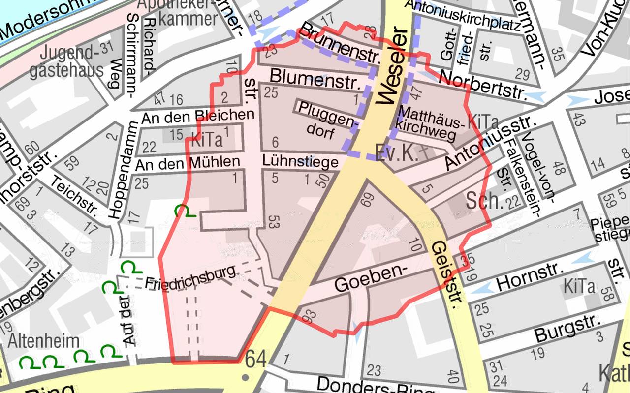 Die Feuerwehr evakuiert das Gebiet in einem Radius von 250 Metern um den gefundenen Blindgänger.