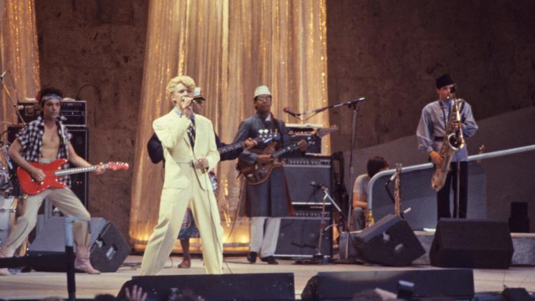 David Bowie beim Konzert in der Waldbühne im Juni 1983 (Quelle: dpa/Geisler-Fotopress)