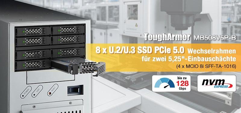 Verwandeln Sie zwei 5,25" Schächte in ein Hochleistungs-NVMe-Speicherarray