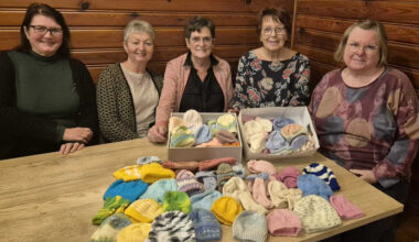 Guter Zweck - Strickdamen St. Margarethen machten Früchen-Kleidung für UK St. Pölten