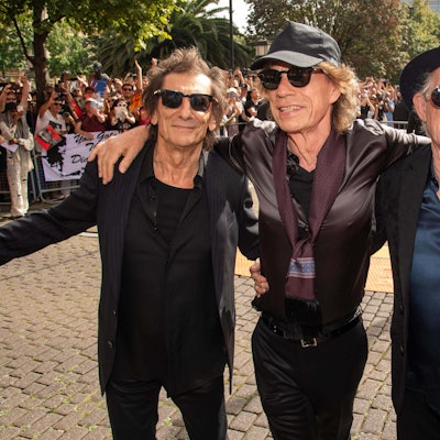 Ronnie Wood, Mick Jagger und Keith Richards von den Rolling Stones bei der Vorstellung des Albums „Hackney Diamonds“ im September 2023.