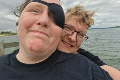 Lukas Dittrich mit seiner Frau Anja im gemeinsamen Urlaub.