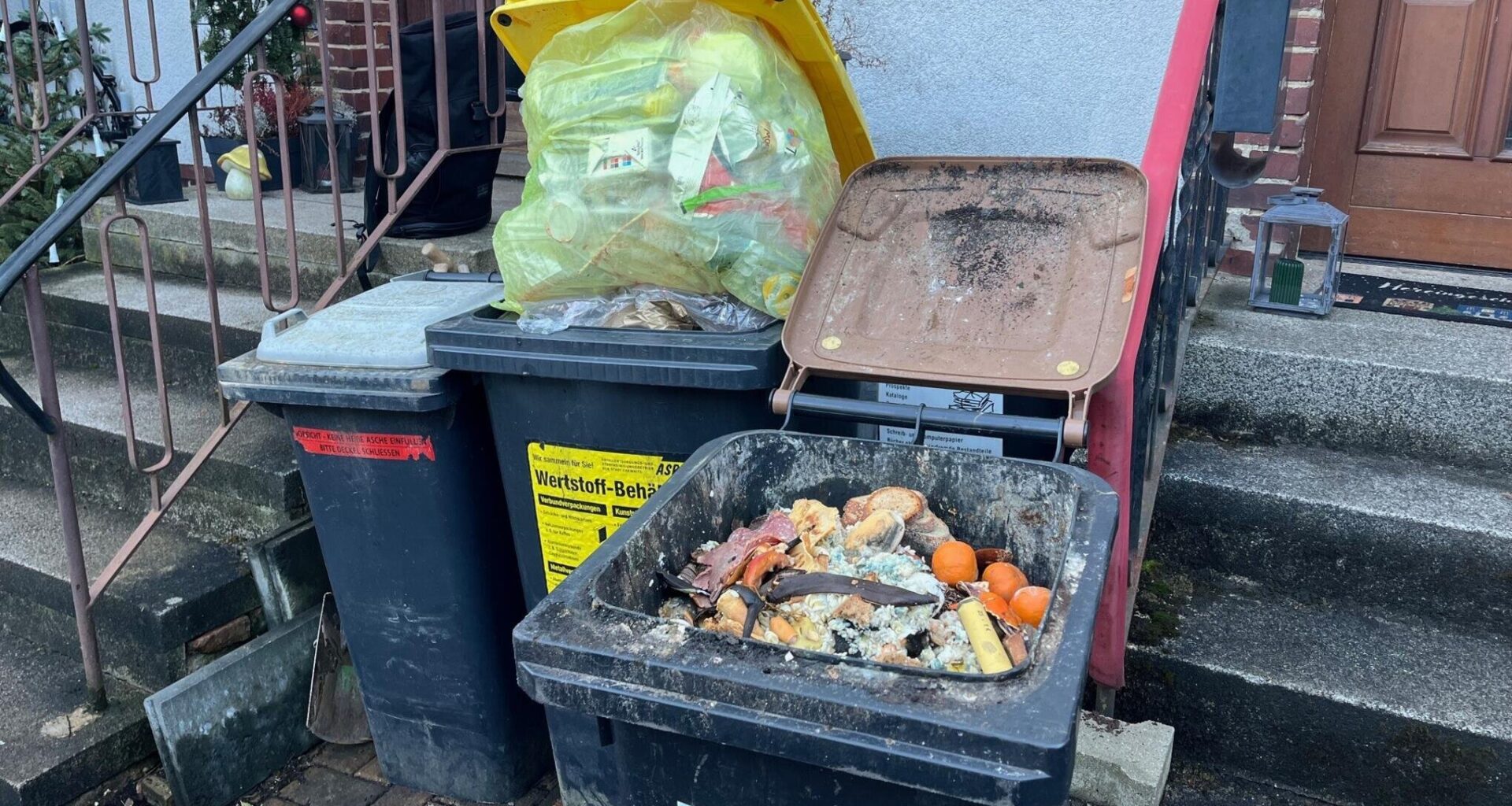 Wenn Biomüll und Gelbe Tonnen stehenbleiben