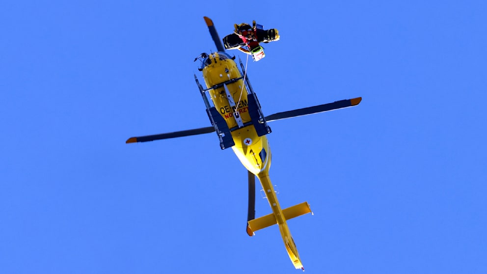 Caillot wurde per Helikopter abtransportiert