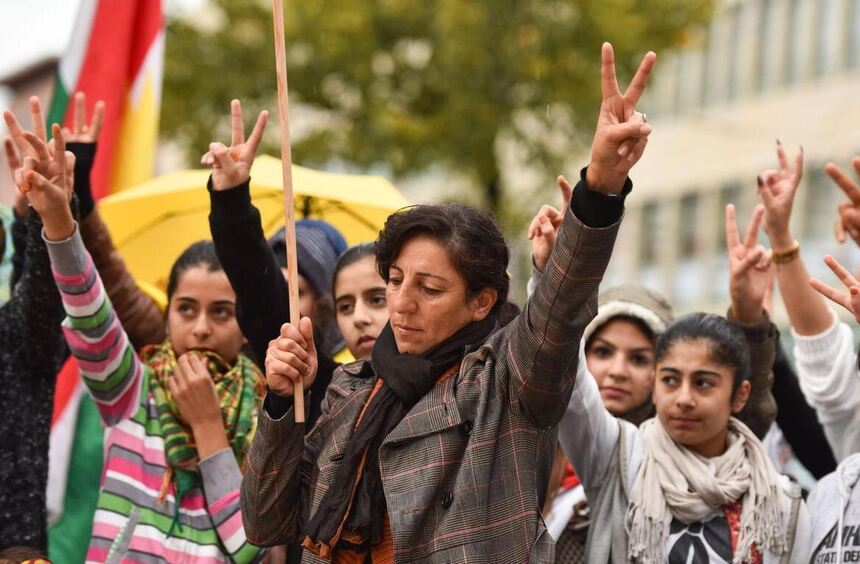 Kurdische Demonstration am Samstagnachmittag in der Mannheimer Innenstadt