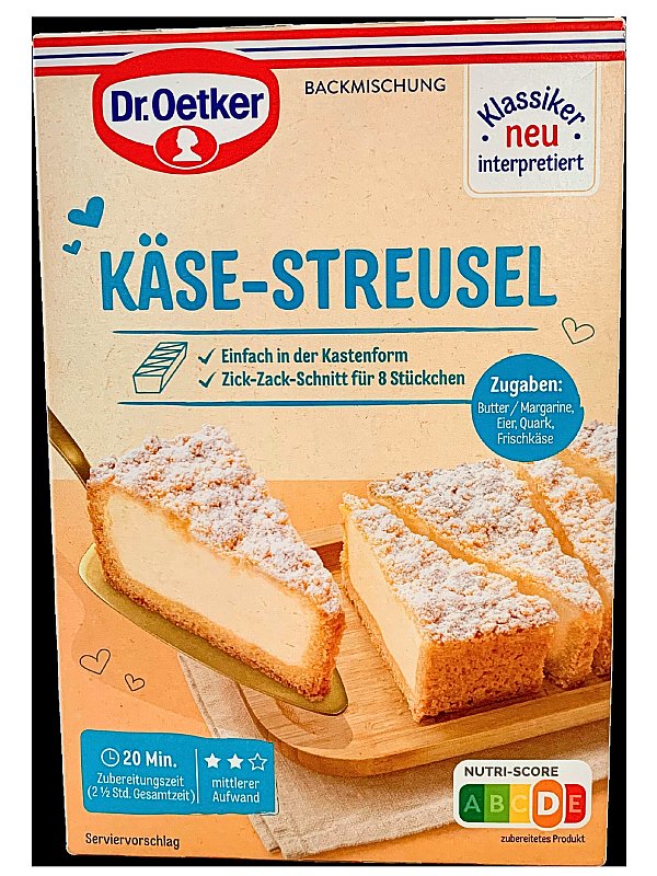 Kandidat 2: Käse-Streusel Backmischung von Dr. Oetker - © Verbraucherzentrale Hamburg