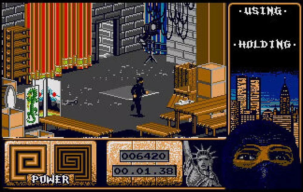 Auf dem Amiga machte Armakuni ebenfalls eine gute Figur, echte Ninjas spielten aber auf dem C64. - © System 3