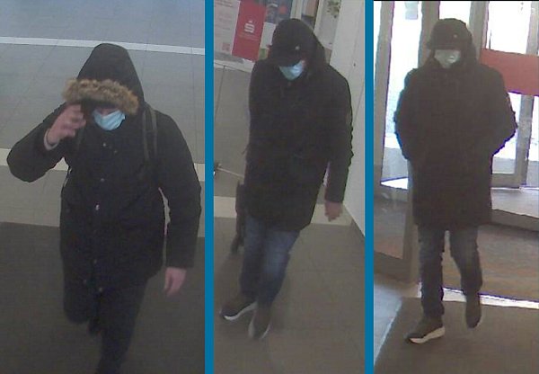 Fahndungsfotos der beiden mutmaßlichen Täter beim Einbruch in den Tresor der Haller Sparkasse. - © Polizei Gütersloh