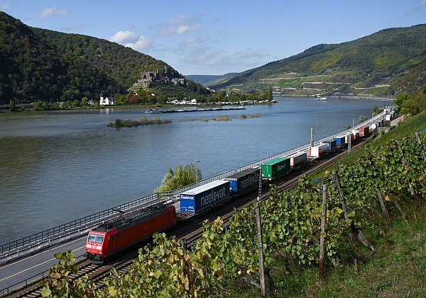 Landschaftlich reizvoll und sanierungsbedürftig: die rechtsrheinische Bahnstrecke zwischen Wiesbaden und Troisdorf bei Bonn. (Archivbild) - © Arne Dedert/dpa