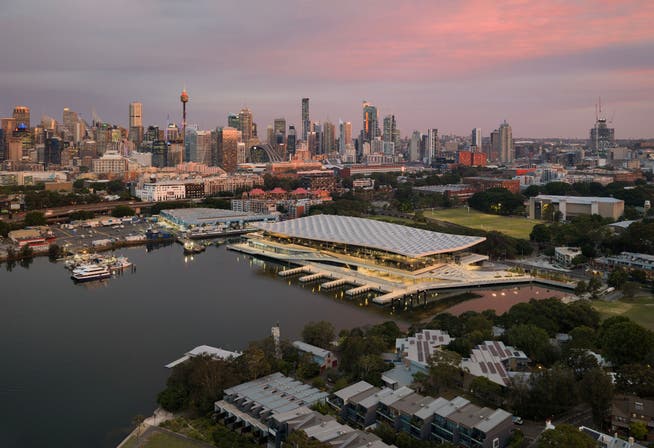 Der neue Fischmarkt von Sydney mit seiner charakteristischen Dachkonstruktion.