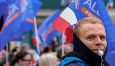 Demonstration für die Polizei in Paris