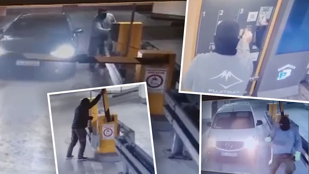 Videoaufzeichnungen zeigen, dass die Bande in die gesicherte Tiefgarage kam