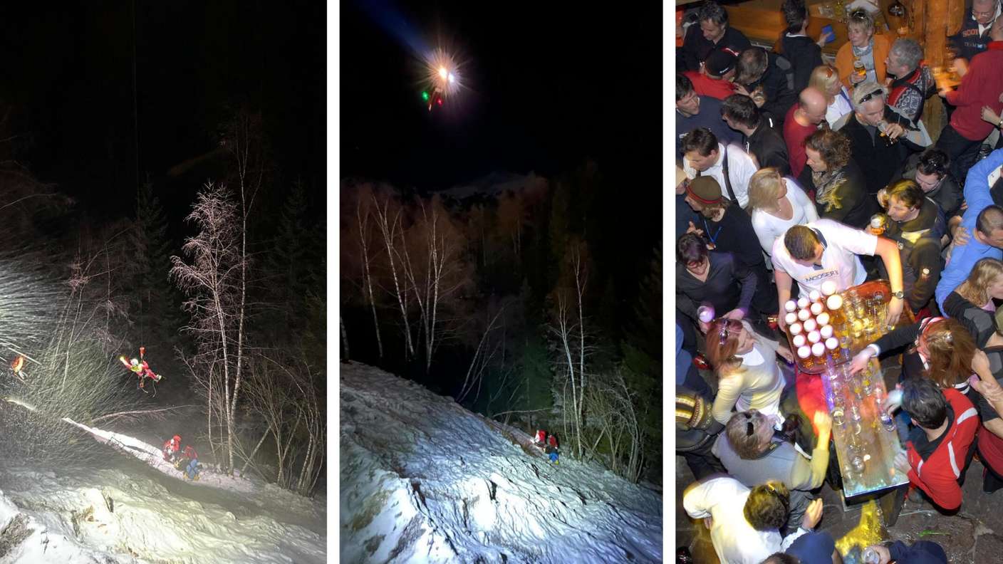 Eine Après-Ski-Party endete für einen Berliner und einen Helfer in einer Schlucht.