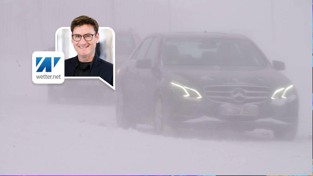 Schneesturm im Erzgebirge